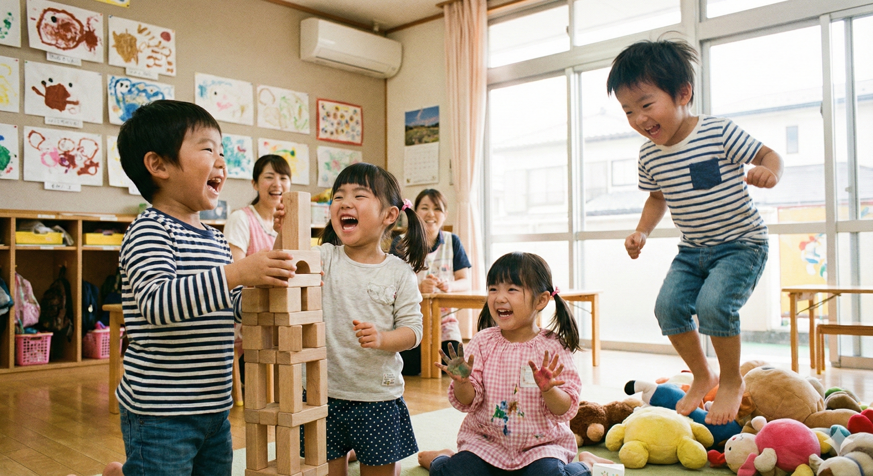 笑顔で遊ぶ子供たち